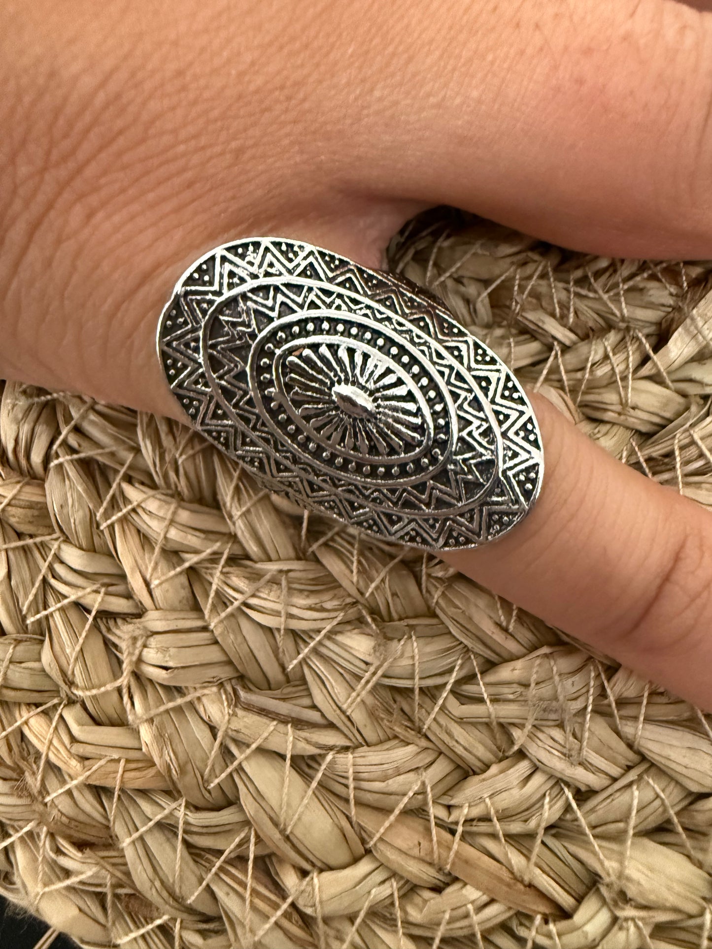 Medium Silver Desert Mandala Ring