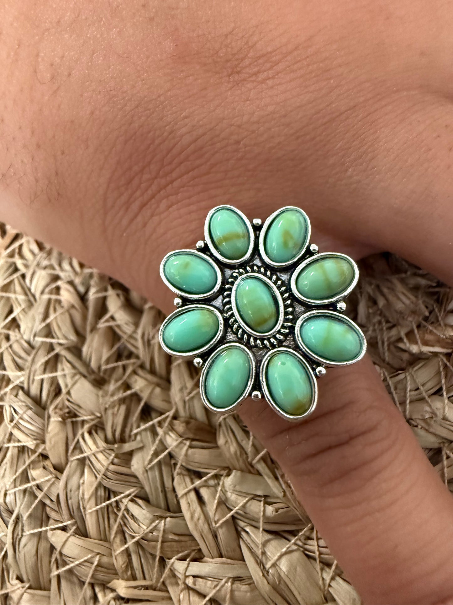 Robin Egg Flower Ring