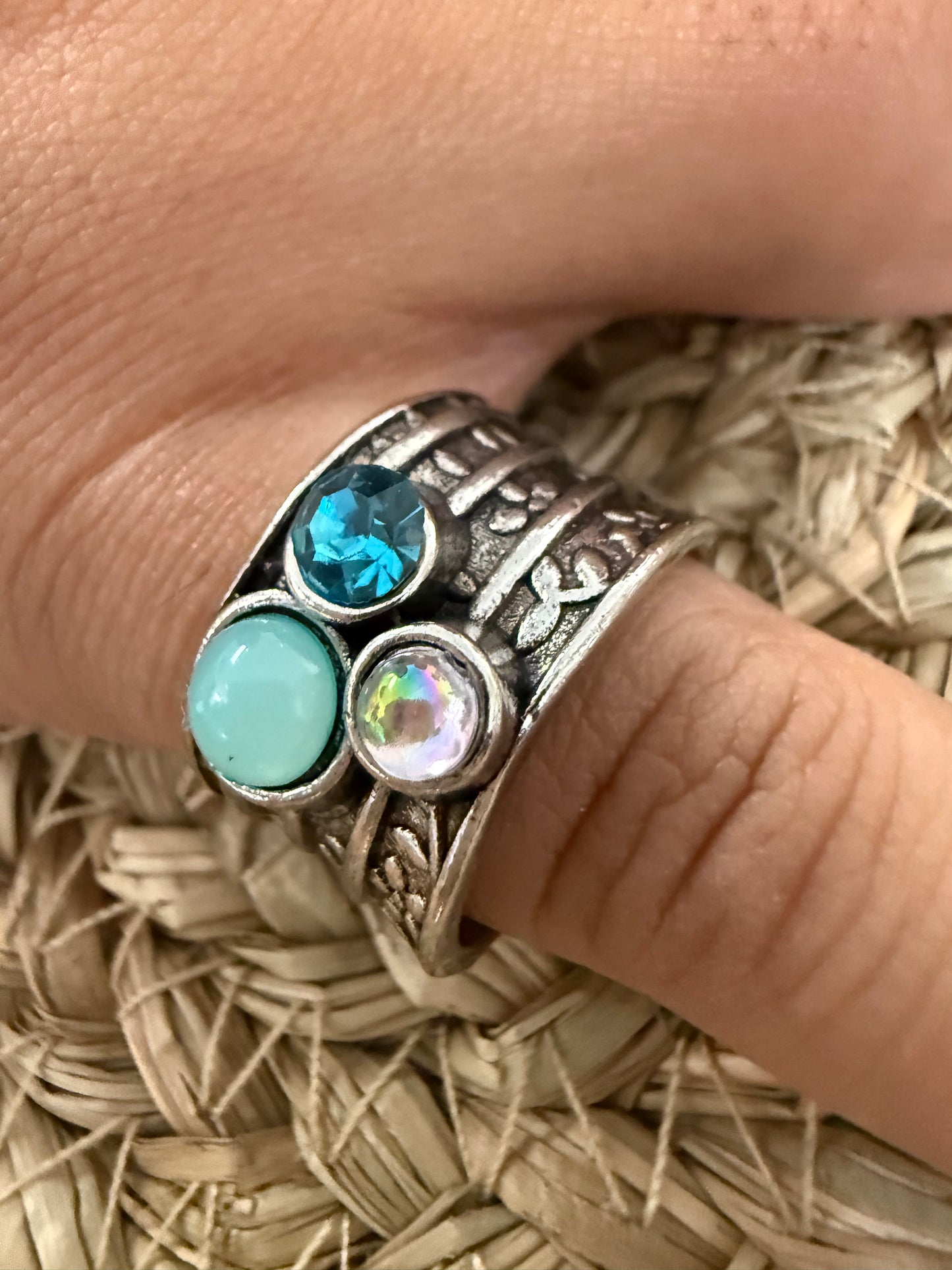 Silver & Mermaid Gem Ring