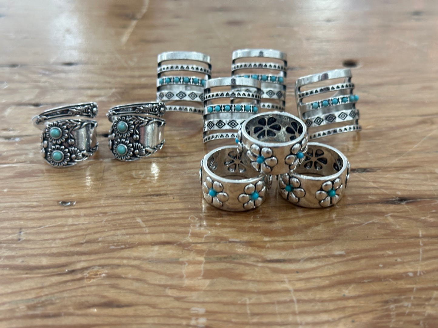 Arizona Weathered Silver Ring with Turquoise