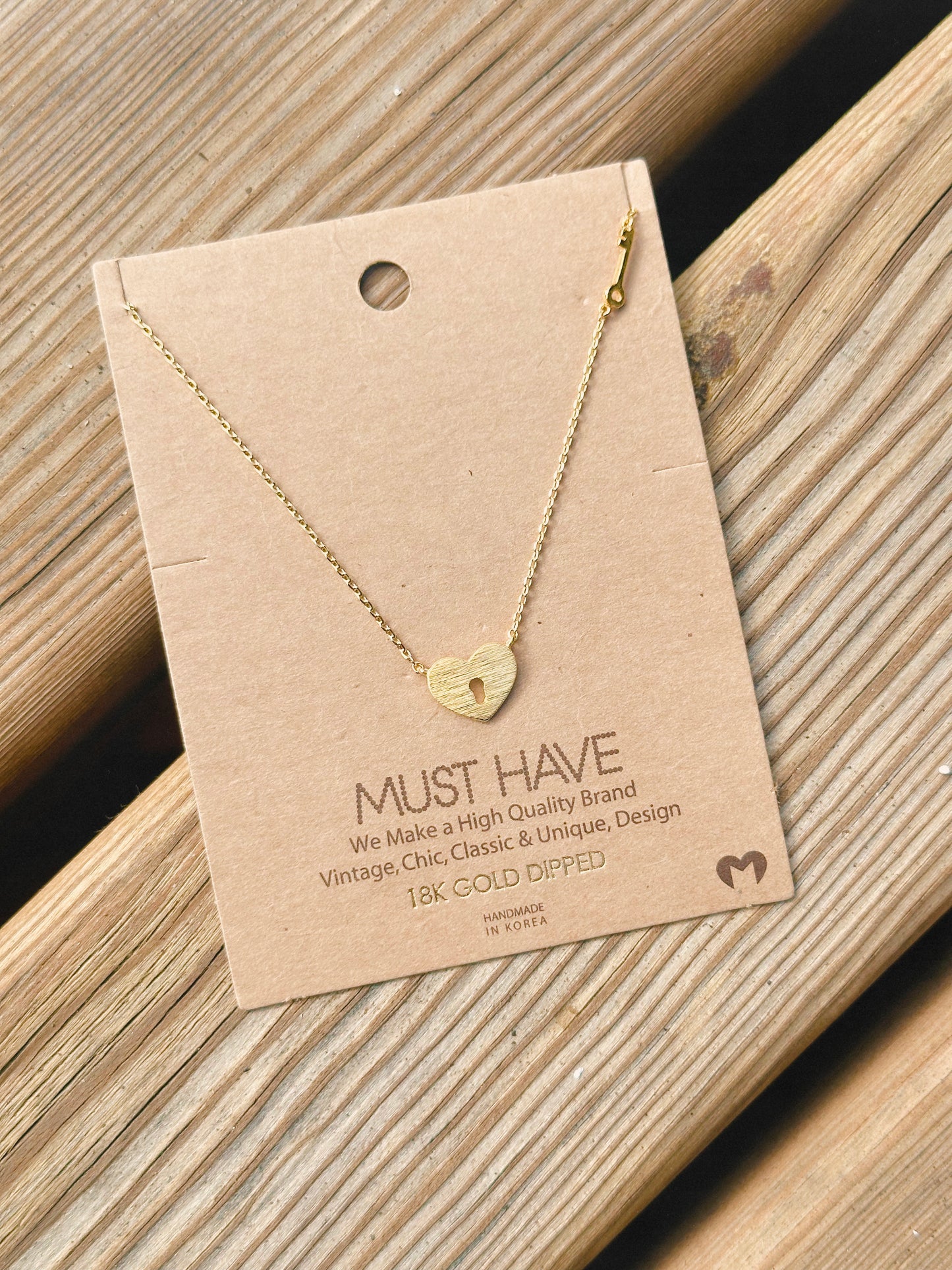 Heart Locket & Key Necklace