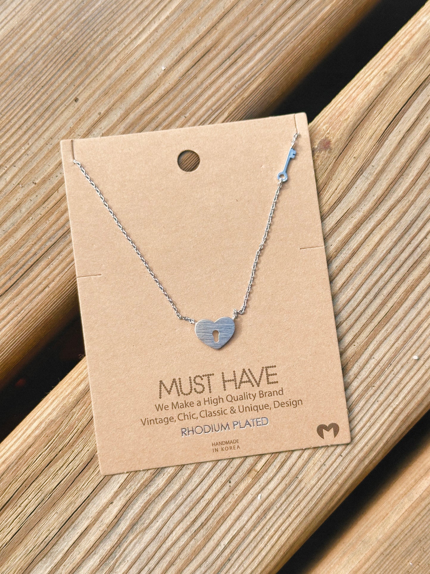 Heart Locket & Key Necklace